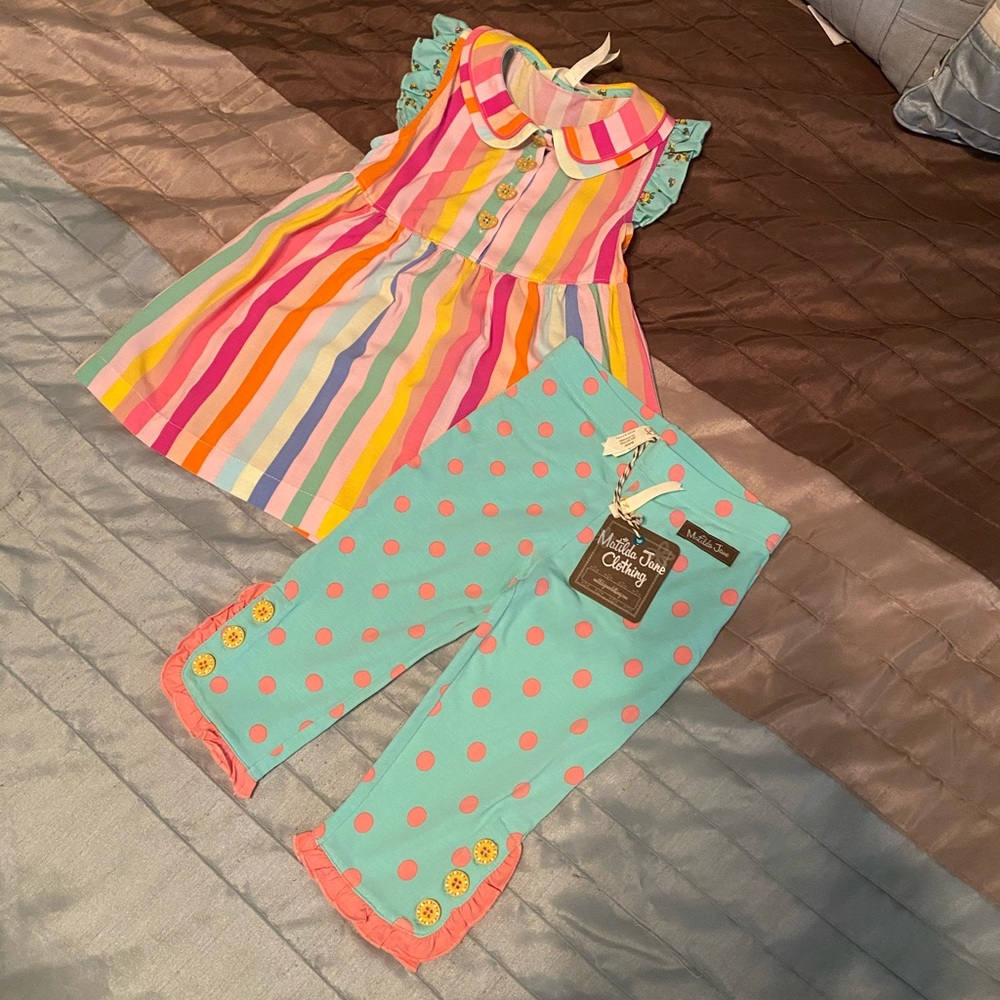 Matilda Jane Tunic & Capri Pants, Size 4